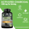 Activated Charcoal Capsules - 1,200 Mg Highly Absorbent Helps Alleviat