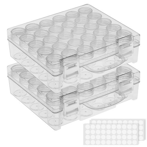 Diamond Painting Accessory Boxes, Diamond Painting Storage Box, 30 Grid Beads Storage Box for Beads, Stones, Seeds, Rhinestones, 5D DIY Crafts as a Gift (2 Pieces)