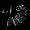 600 Pieces COFFIN Extra Long Tapered CLEAR Full Cover False Nails Glue On Tips - Professional Salon & Home Use.