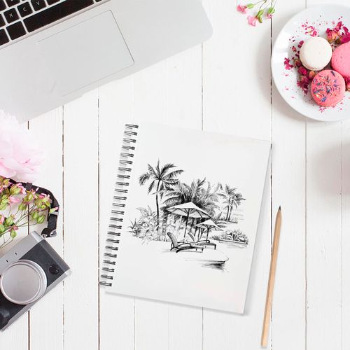 A5 Sketchbook for Artists Hardcover – 200GSM Very Thick Paper – Sketch Pad Art Book, Spiral Bound Sketch Book for Artists and Children – Drawing Book 40 Sheets / 80 Pages