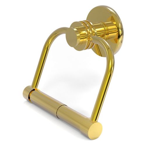 Allied Brass Mercury Collection 2 Post Tissue Dotted Accents Toilet Paper Holder, Polished Brass