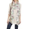Lina & Lily Women's Scarf with Floral Pattern, C-white