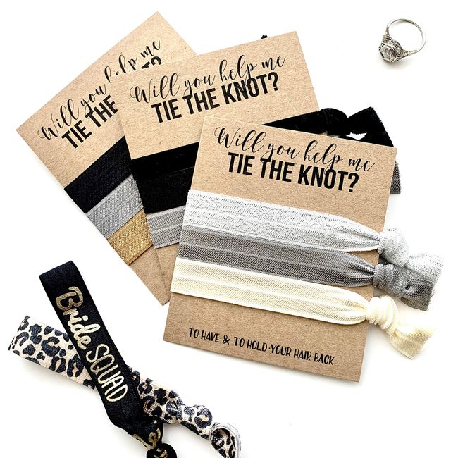 Bridesmaid Proposal Set | Will you help me Tie the Knot?| Hair Tie Favors | To have & to hold your hair back