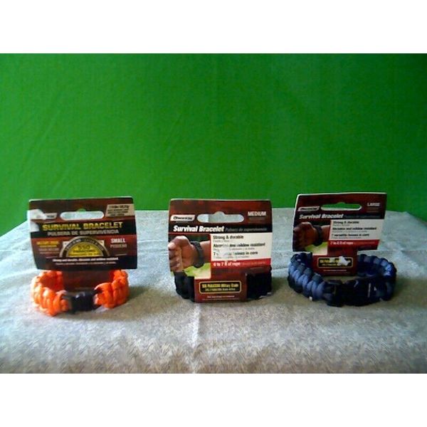 Survival Bracelet Secure Line 550 Nylon Paracord Braid Small, Medium Or, Large