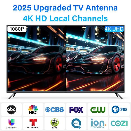 2025 TV Antenna for Smart TV Indoor, Digital TV Antenna for Local Channels with Strong Magnetic Base, Long Range HD Antennas for TV Without Cable - Supports 4K 1080p TVs (421BA-68)