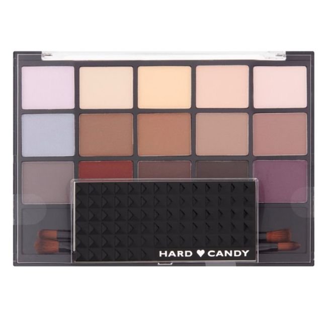 Hard Candy Look Pro Eyeshadow Palette ~15 MATTE Shades w brushes #1256