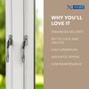 XFORT Key Locking Inline Window Handle Installation Kit in Polished Chrome, UPVC Window Handle Replacement, Lockable Window Lever