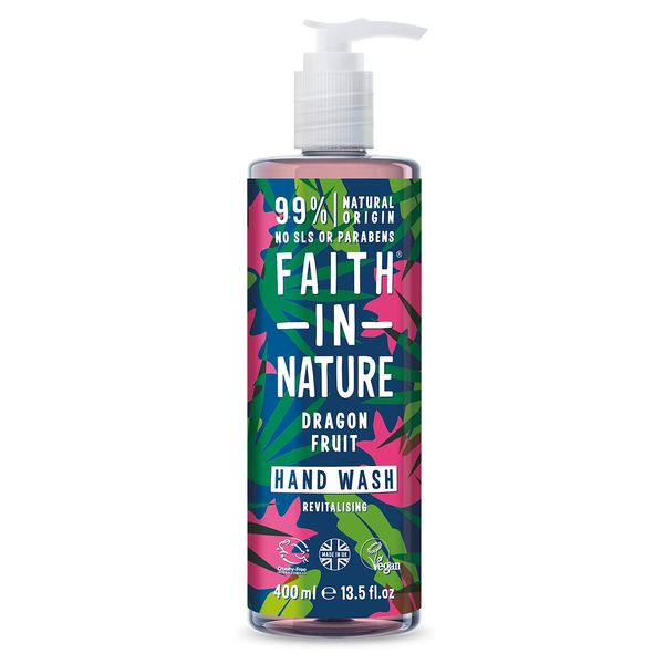 Faith in Nature Natural Dragon Fruit Hand Wash, Revitalising, Vegan & Cruelty Free, Parabens and SLS Free, 400ml (Packaging May Vary)