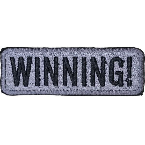 WINNING! MORALE TAB REFLECTIVE ACU GRAY TACTICAL MILITARY EMBROIDERED HOOK PATCH