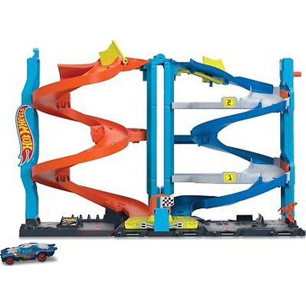 City Toy Car Track Set, Transforming Race Tower, Single to Dual-Mode Racing, ...