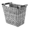 Whitmor Split Rattique Waste Basket with Wood Handles - Gray