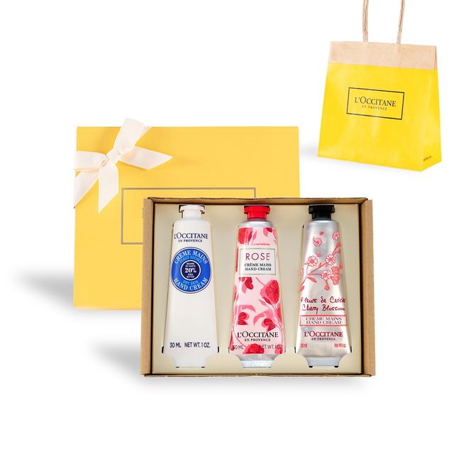 L'Occitane Flower Hand Cream Trio, Present, Gift, For Women, Men, Popular, Thank You, Birthday,