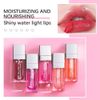 Plumping Lip Oil, Hydrating Lip Gloss Tinted Lip Balm Lip Care Transparent Toot Lip Oil, Long Lasting Nourishing Lip Glow Oil Non-sticky Big Brush Glitter Shine Primer Lip Tint (RASPBERRY)