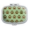 Muddy Dog Paw Print Pattern Rectangle Pill Case Trinket Gift Box