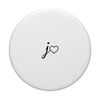 Black Initial Letter J Heart Minimalist White PopSockets Swappable PopGrip