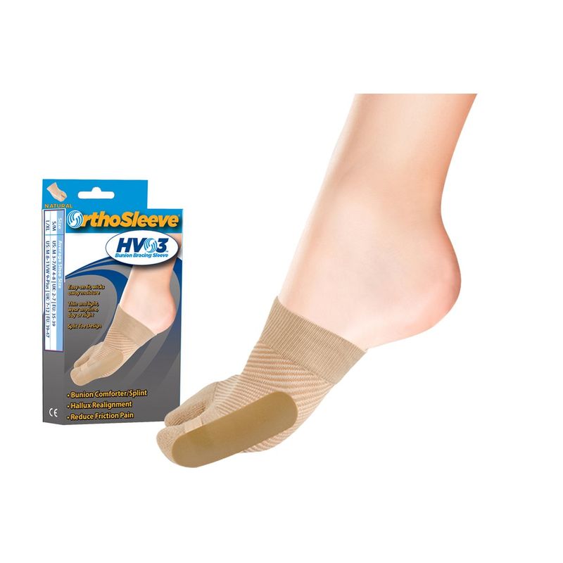 OrthoSleeve HV3 Bunion Brace/Splint (One Sleeve) for Foot Bunion Pain ...