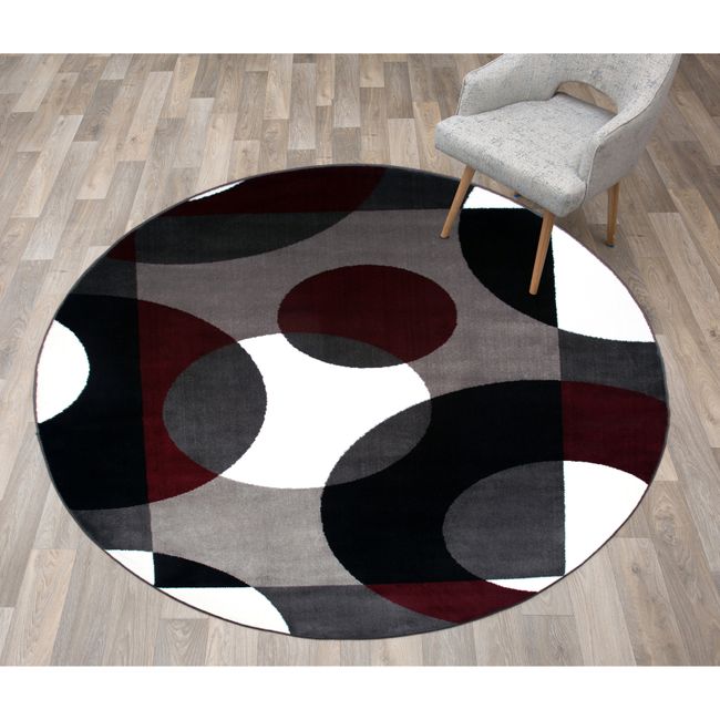 Rugshop Round Carpet Modern Geometric Rug Living Room Rugs Round Rugs for Sale