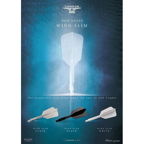 CONDOR AXE WING SLIM M CLEAR CONDORUAXE Wing Slim Darts Flight Medium