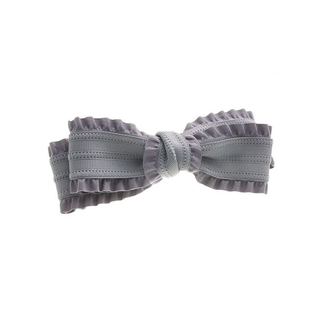 Vingtaine H7403-GY Ruffled Ribbon Barrette, Cute, Adult, Cute, Hair Clip, Head Access