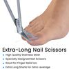Toenail Scissors Extra Long, 19 cm, Stainless Steel with Micro Teeth (Silver..)