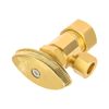 EFIELD Angle Stop Valve 1/2" Nominal (5/8" OD) Compression x 3/8" OD, Multi-Turn, Brushed Brass,(VALVE400-1PCS)