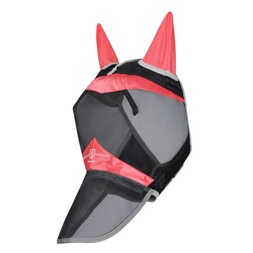 Harrison Howard Horse Fly Mask Long Nose with Ears Orange/Black M