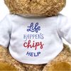 Big Red Egg LIFE HAPPENS CHIPS HELP - Teddy Bear - Cute Soft Cuddly Adorable - Gift Present
