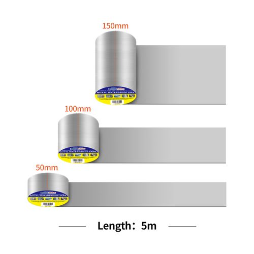 ADHES Butyl Tape, Waterproof Sealant Tape, Rain Leak Repair Tape, Waterproof Aluminum Tape, Used for Roof Repair, Pipe Leakage (2.0 x 2.0 ft (50 x 5 m)