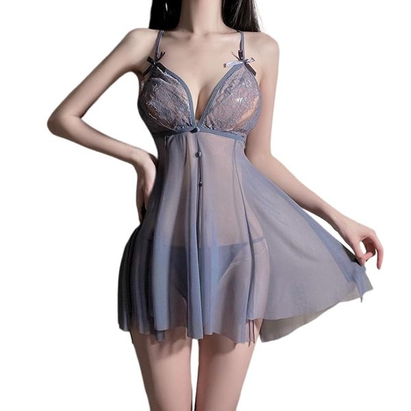 YY&YY W340 Sexy Lingerie, Sexy Lingerie, Adult, Cute, Babydoll, Camisole, Loungewear, Sleepwear, Loungewear, Dress, Christmas Gift,, blue (w962)