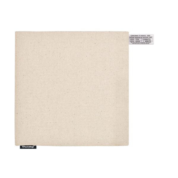 Wheat Bag Microwavable Heating Pad Square (24cm) - (Organic Cotton - Natural)