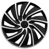 4 x Hub Caps Turbo Silver Black (14 Inches)