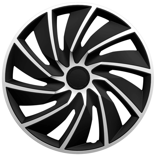 4 x Hub Caps Turbo Silver Black (14 Inches)