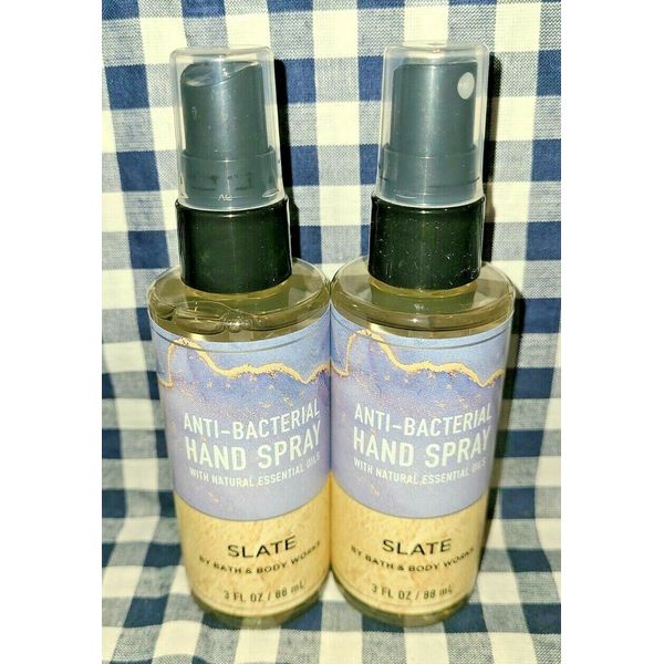 NEW 2-Pack MEN'S SLATE Anti-Bacterial Spray Sanitizer Bath & Body Works