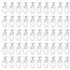 Plastic White Curtain Hooks - 50 Pcs Track Gliders for Caravan, Ceiling & Shower Curtains