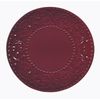 Elegant Modern Stoneware Scroll Dinnerware Set for Parties - Merlot, 16 Piece