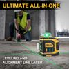 PREXISO Rechargeable 360° Self Leveling Green Laser Level with Tripod Automatic