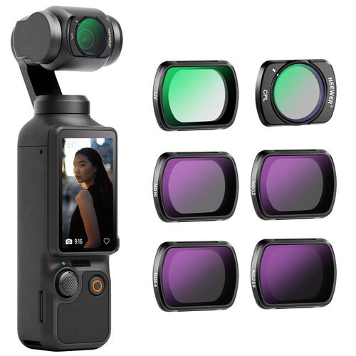 NEEWER Magnetic ND CPL UV Filter Set Compatible with DJI OSMO Pocket 3, 6 Pack UV CPL ND16 ND32 ND64 ND256 CPL Polarizing and Neutral Density Filters, Multi Coated HD Optical Glass/Aluminum Frame
