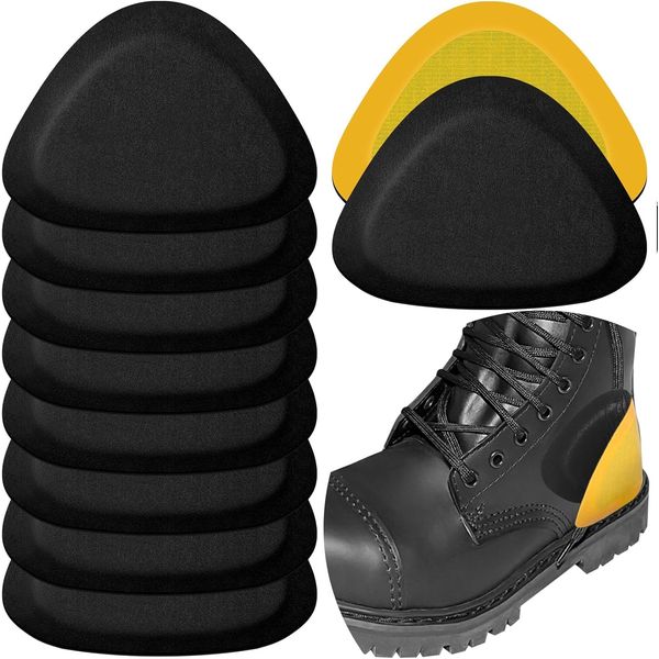 4 Pair Leather Heel Pads, Heel Grips Liner Cushions Protectors for Heel Pain Relief, Inserts for Women/Men Loose Shoes Improved Shoe Comfort and Fit (Black)