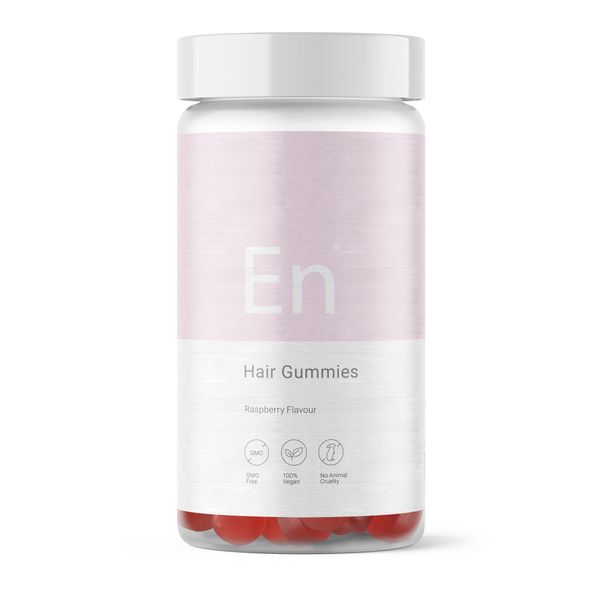 Hair Gummies - Sugar Free | 2 Months Supply - 60 Vegan Gummies | High Strength | Vitamin A, B6, B12, C, D3, E + Selenium, Biotin, Zinc for Hair Skin and Nails | Lab Tested | Natural Raspberry Flavour