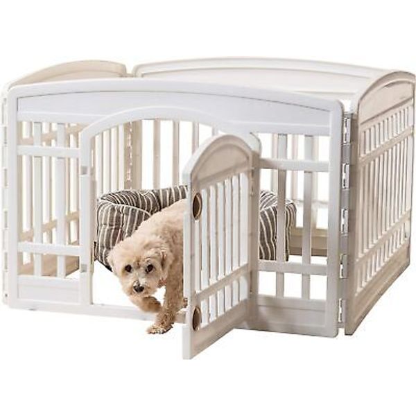 24" Exercise 4-Panel Pet Playpen with Door for Puppies Small Dogs Indoor/outdoor