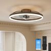 Low Profile Ceiling Fans with Light and Remote,19.7In Modern Bladeless Ceiling F