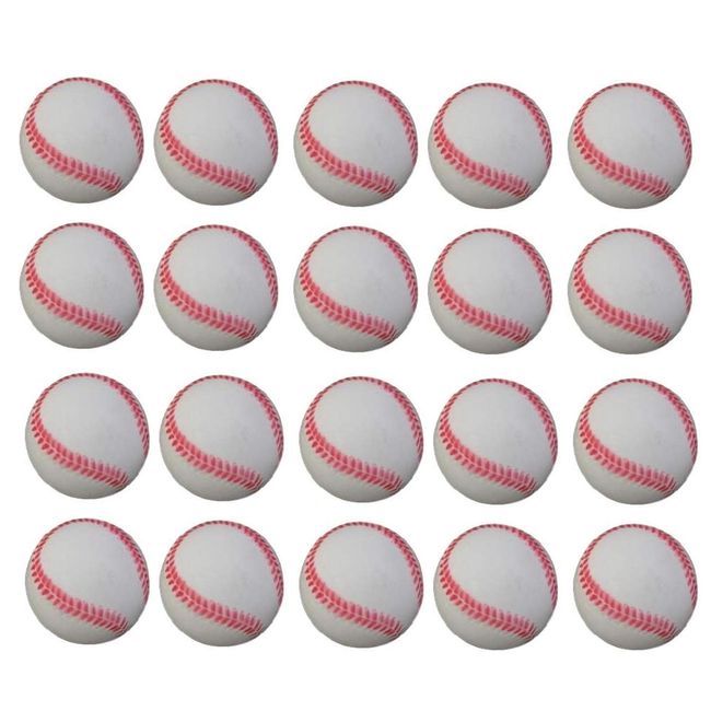 KINOKINO Baseball Practice Urethane Balls Diameter Approx. 2.8 inches (7 cm) (White 20 Ball Set)