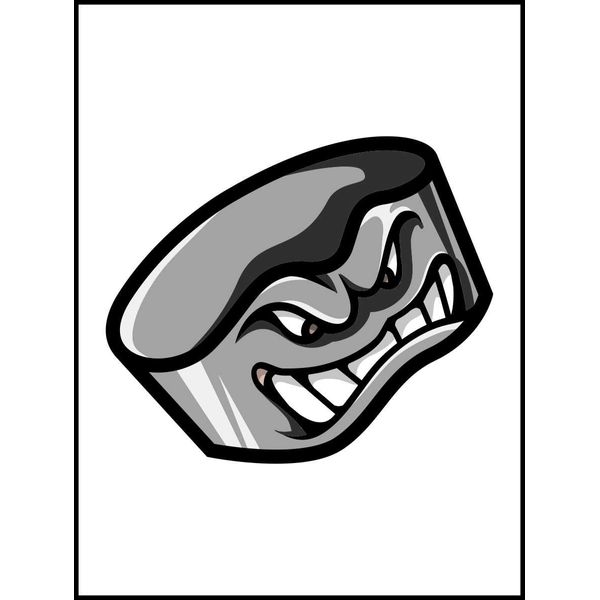 Fliesenaufkleber Fliesentattoos für Bad & Küche - Küchenfliesen für weiße einzelne Fließen empfohlen 20x25 cm - Sport Maskottchen Logos - hockey puck hockey Monster Maskottchen Logo