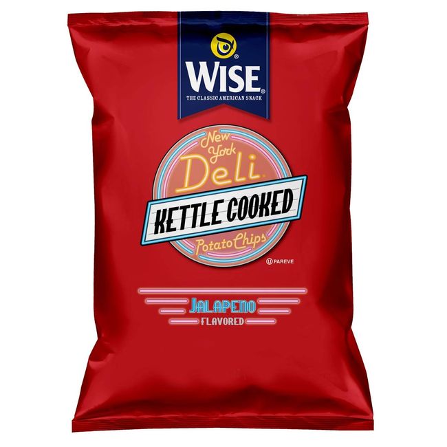 Wise Snacks NY Deli Kettle Potato Chips, Jalapeno, 1 Oz (36 Count), Gluten Free