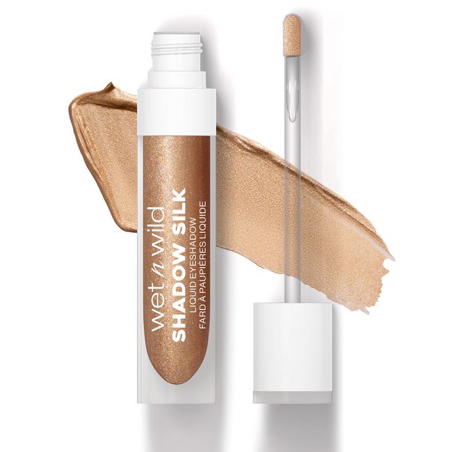 wet n wild Shadow Silk Liquid Eyeshadow, Hochpigmentierter Flüssig-Lidschatten mit Schimmerfinish, Schnell Trocknend, Einfaches Auftragen mit Stiftapplikator, Farbton Bronze Digger