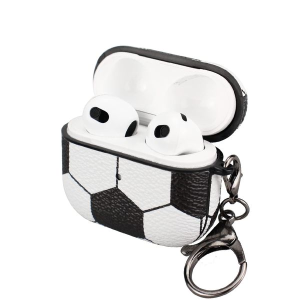 for AirPods 3 Case, Full Protective Durable Soccer Case Cover for Apple AirPods 3,with Keychain Front Led Visible