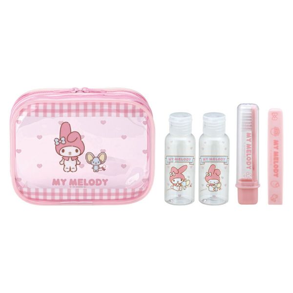 Enter to get up to 100% points back on your MM Friends travel set (My Melody toothbrush, lotion, milky lotion, bottle, brush, portable pouch, portable travel set, toothbrush travel kit, case, pouch, travel set) 3,980 yen or more