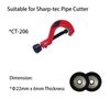 Sharp-tec Replacement Blade for Pipe Cutter - High-Quality Steel Blade for Clean Cuts, 2 Pack(CT-206/CT-216)