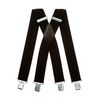 Olata Men's Extra Wide X-Shape Braces/Suspenders - 5cm. Black (Silver Clips)