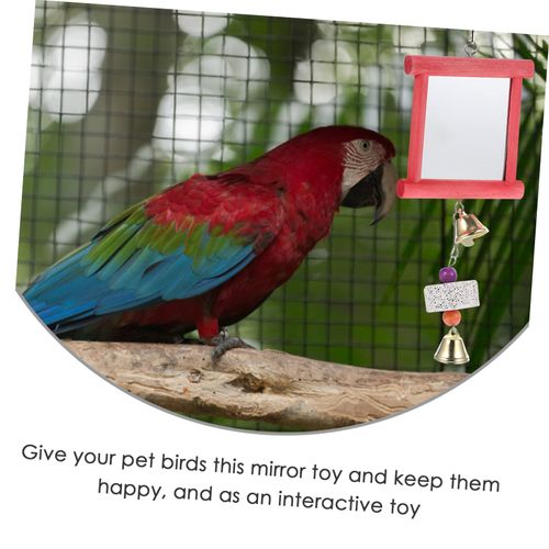 Yardwe 2pcs Parrot Teething Parakeet Cage Mirror Chicken Chew Bird Parrot Bird Mirror for Cage Bird Self Enjoy Chicken Mirror Decorative Bird Mirror Parrot Mirror
